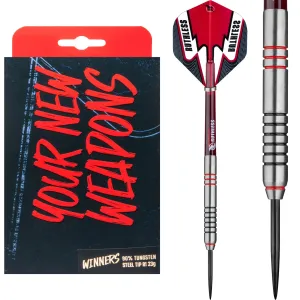 Ruthless Winners Darts - Steel Tip - Ringed - Black & Red - 23g