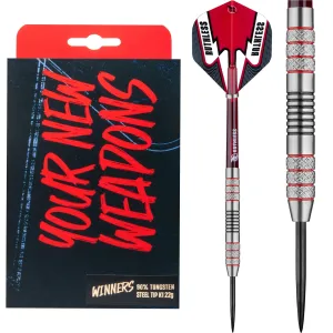 Ruthless Winners Darts - Steel Tip -Twin Knurl - Black & Red - 22g