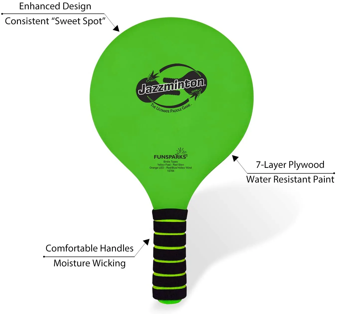 Rynx | Funsparks Paddle Ball Jazzminton Game - Year-round Indoor/Outdoor Racket Game for Active Play