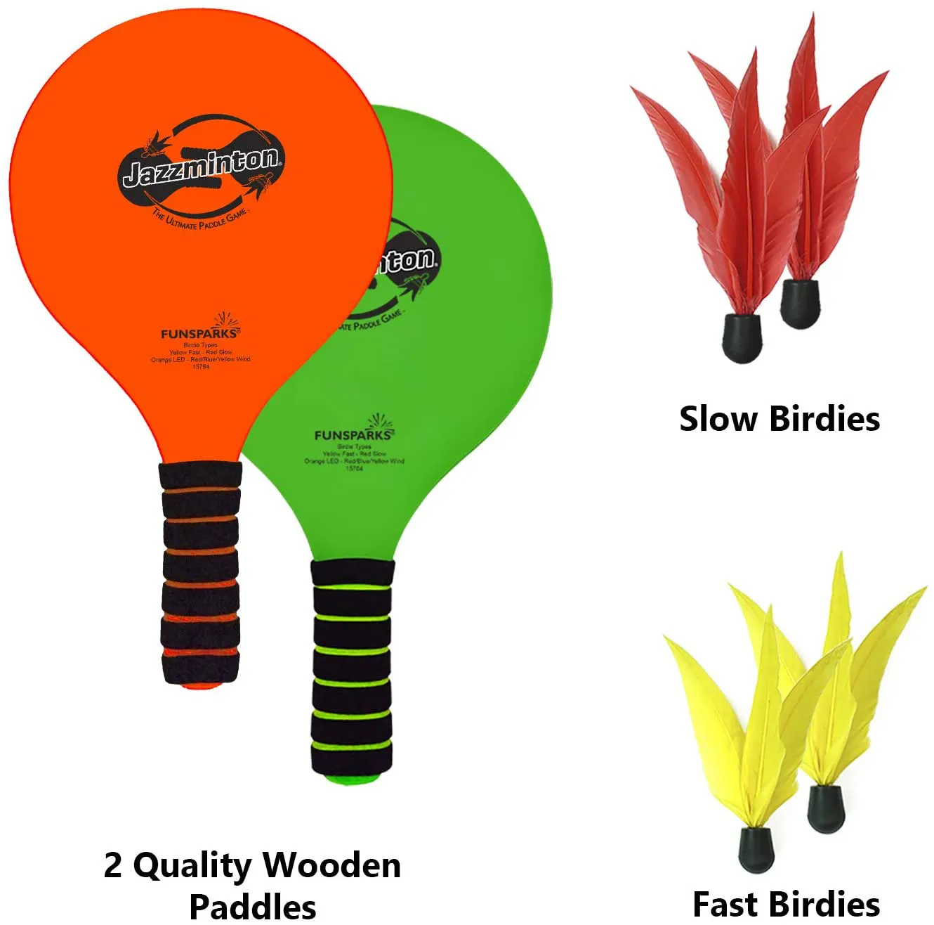 Rynx | Funsparks Paddle Ball Jazzminton Game - Year-round Indoor/Outdoor Racket Game for Active Play