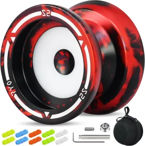 S2 Beginners Yoyo Professional Trick Yoyo for Kids 8-12, Metal Responsive Yo-yo for Adults with Dual Function, 10 Strings, Case, Bearing Removal Tool