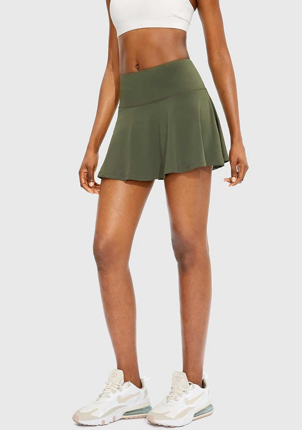 SANTINY Pleated Tennis Skirt for Women with 4 Pockets Women's High Waisted Athletic Golf Skorts Skirts for Running Casual
