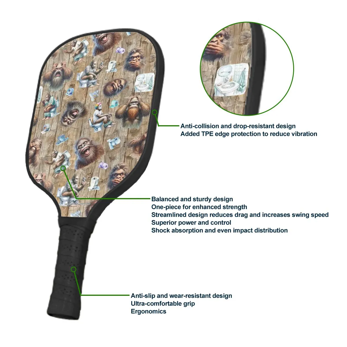 Sasquatch Bigfoot Designs Pickleball Paddle