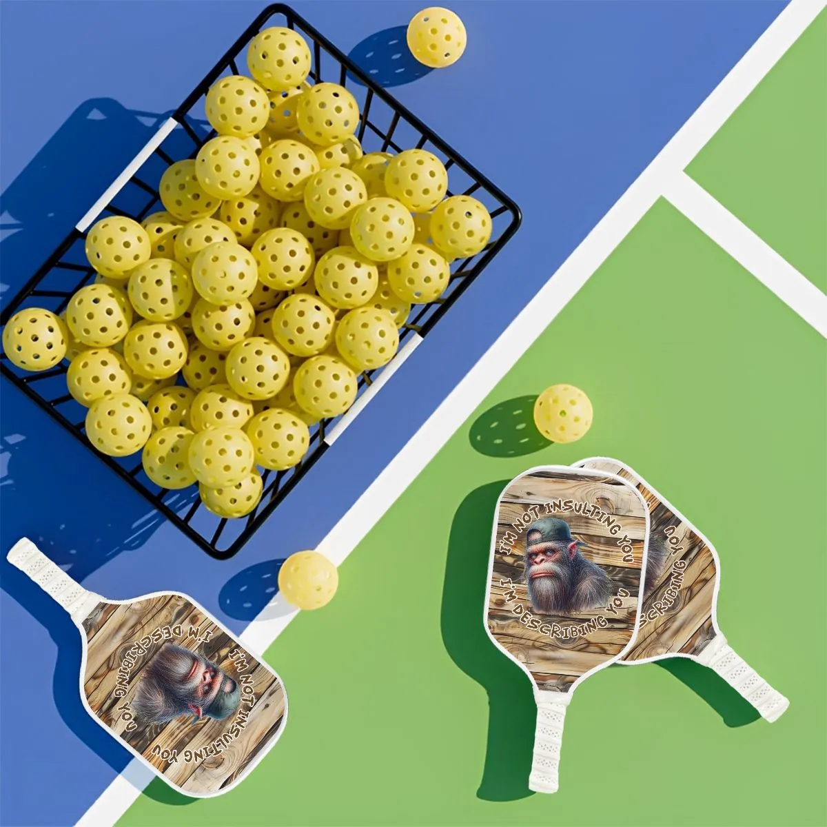 Sasquatch Bigfoot "I'm not insulting you.." Pickleball Paddle