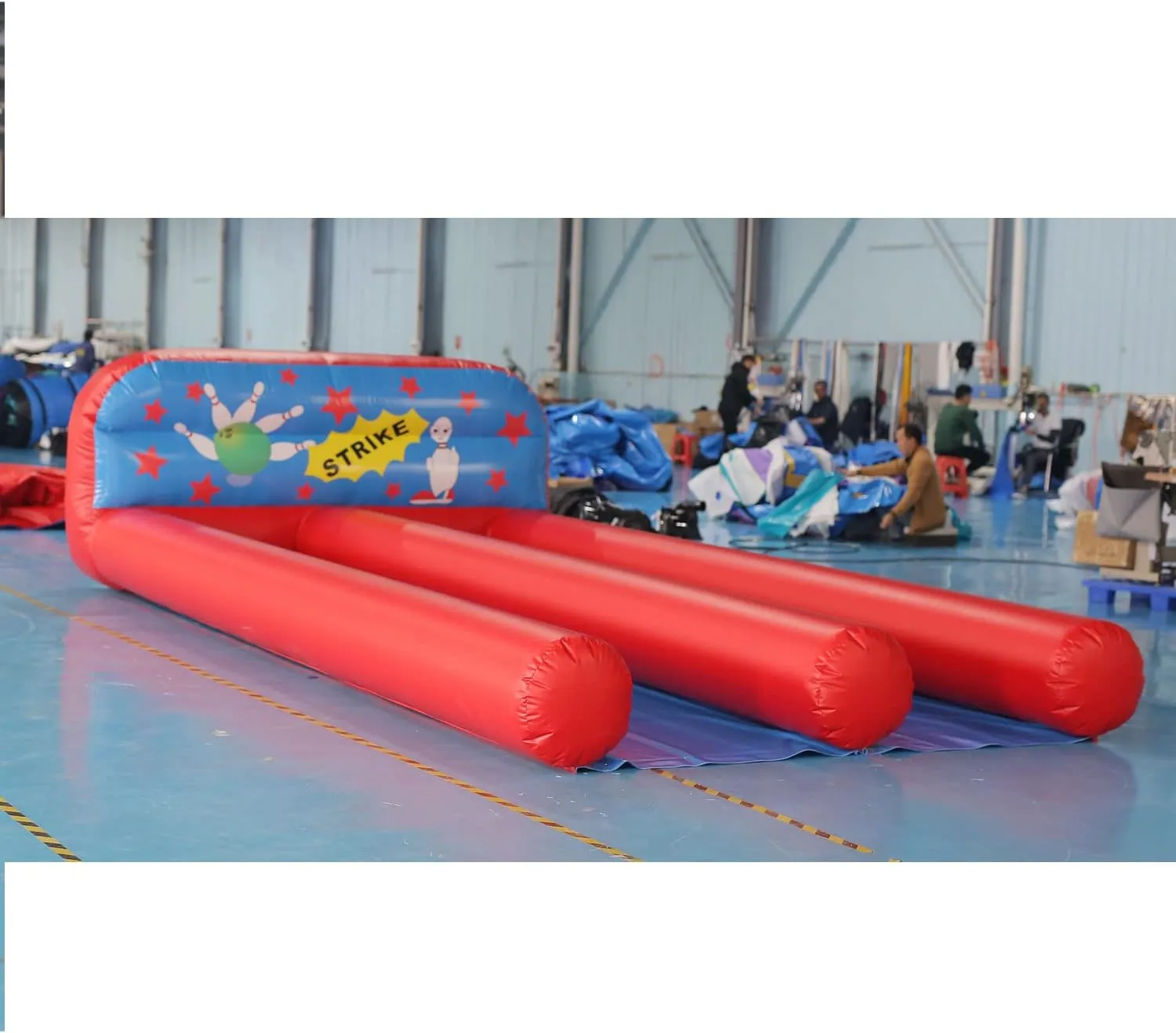 SAYOK 19.7ft Long PVC Inflatable Bowling Alley 2 Lane 10 Pin Bowling Bowling Slide Game Set with Blower for Birthdays, Fetes, Corporate Events