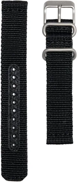 Seiko Chronograph Black Nylon 18Mm Watch Band - Black, 18Mm, Regular