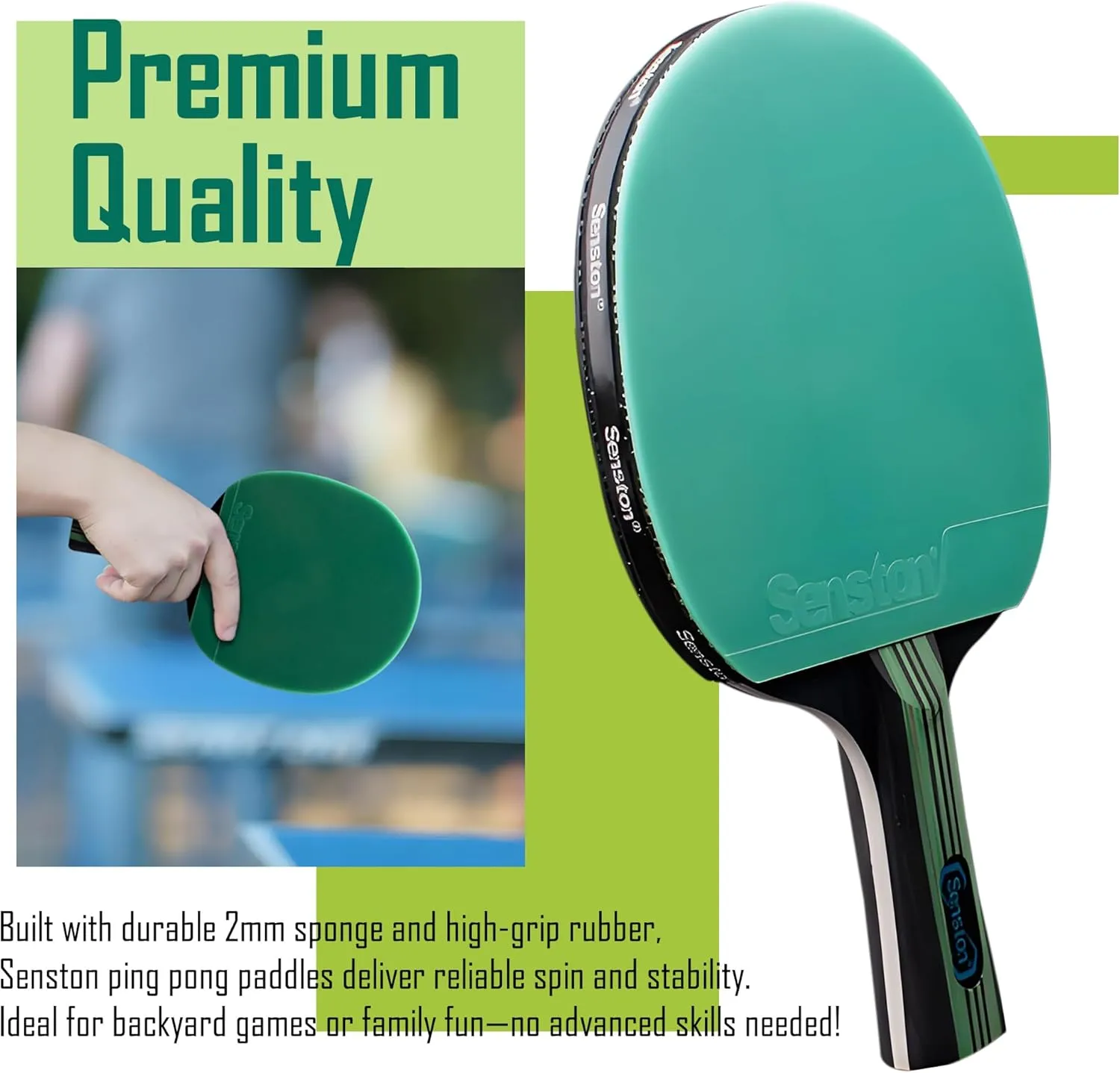 Senston Ping Pong Paddles Table Tennis Paddle for Entertainment or Competition - Ping Pong Paddle Set with Advanced Speed, Control