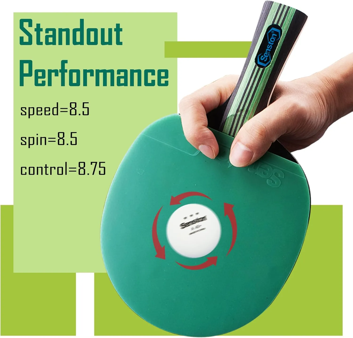 Senston Ping Pong Paddles Table Tennis Paddle for Entertainment or Competition - Ping Pong Paddle Set with Advanced Speed, Control