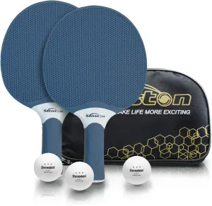 Senston Table Tennis Rackets Set, Professional Table Tennis Racket with 3 Balls, Composite Rubber Ping Pong Paddle Set