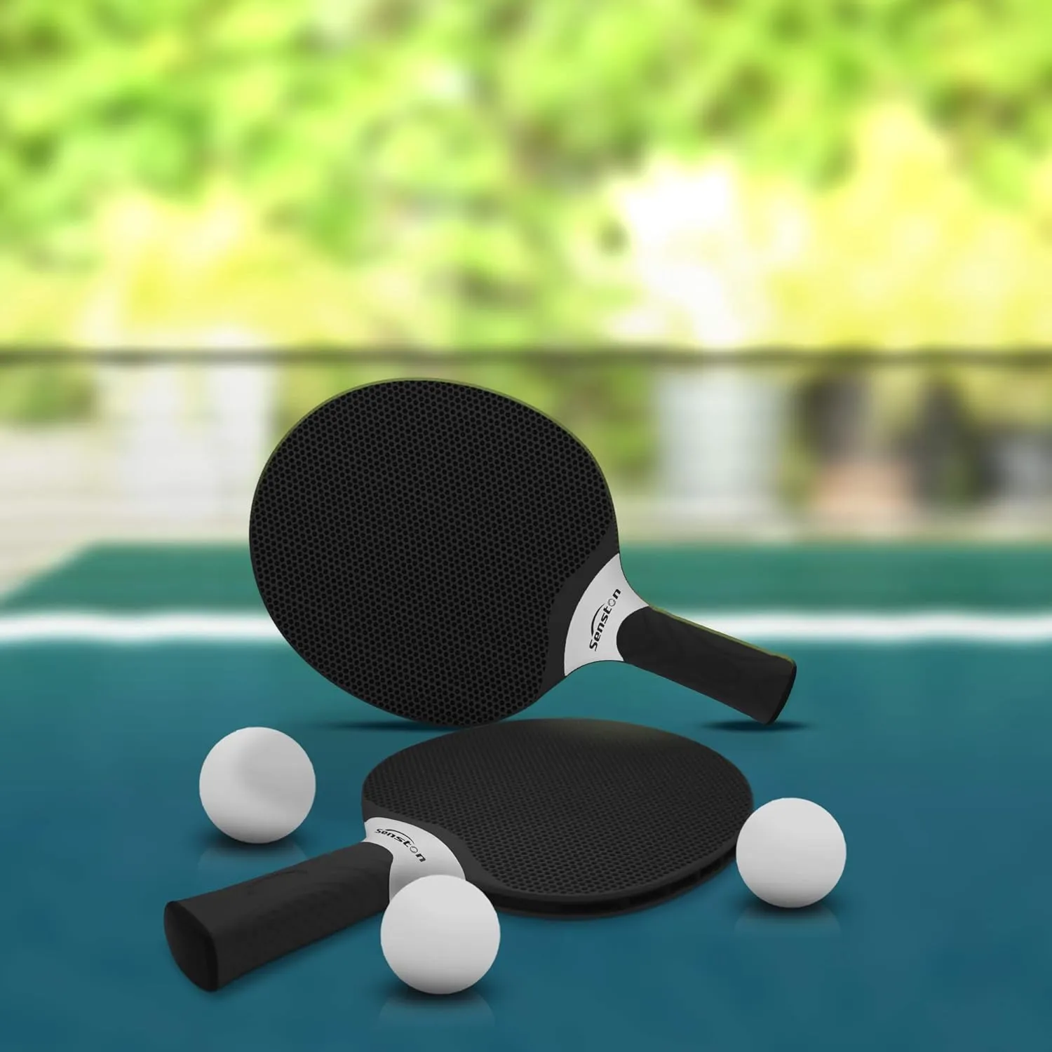 Senston Table Tennis Rackets Set, Professional Table Tennis Racket with 3 Balls, Composite Rubber Ping Pong Paddle Set