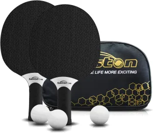Senston Table Tennis Rackets Set, Professional Table Tennis Racket with 3 Balls, Composite Rubber Ping Pong Paddle Set
