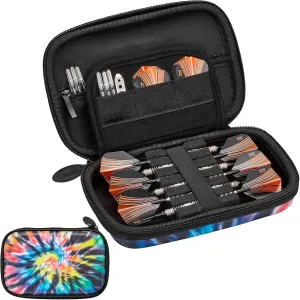 Sentinel 6 Dart Case, Holds Extra Accessories, Tips, Shafts and Flights, Compatible with Steel and Soft Tip Darts, Impact & Water Resistant Tactech Shell, Tie Dye