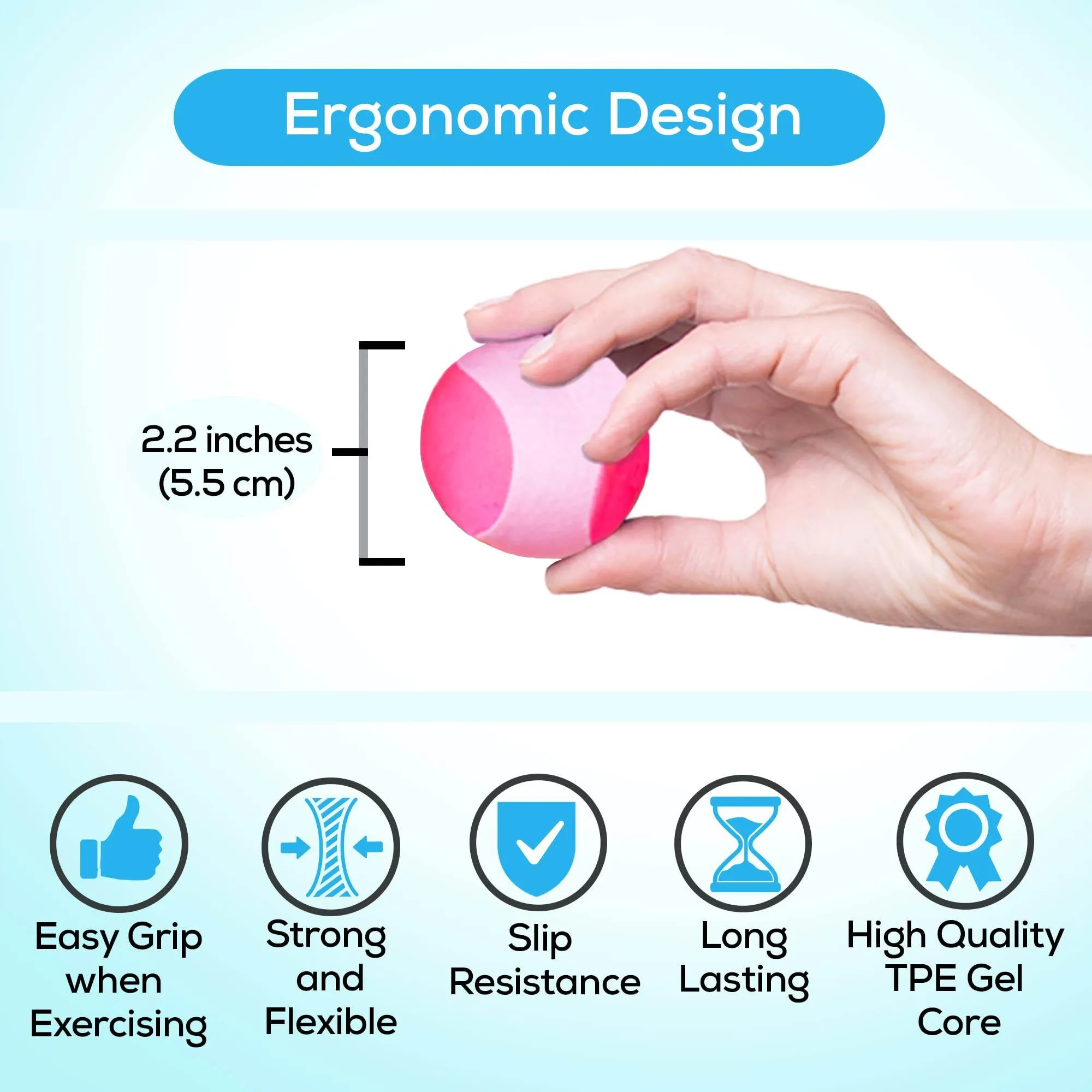 Serenilite Stress Balls, Grip Strength Trainer, Meditation Accessories, Physical Therapy Equipment, Fidget Ball, Stress Balls for Adults, Hand Grip Exerciser Strengthener