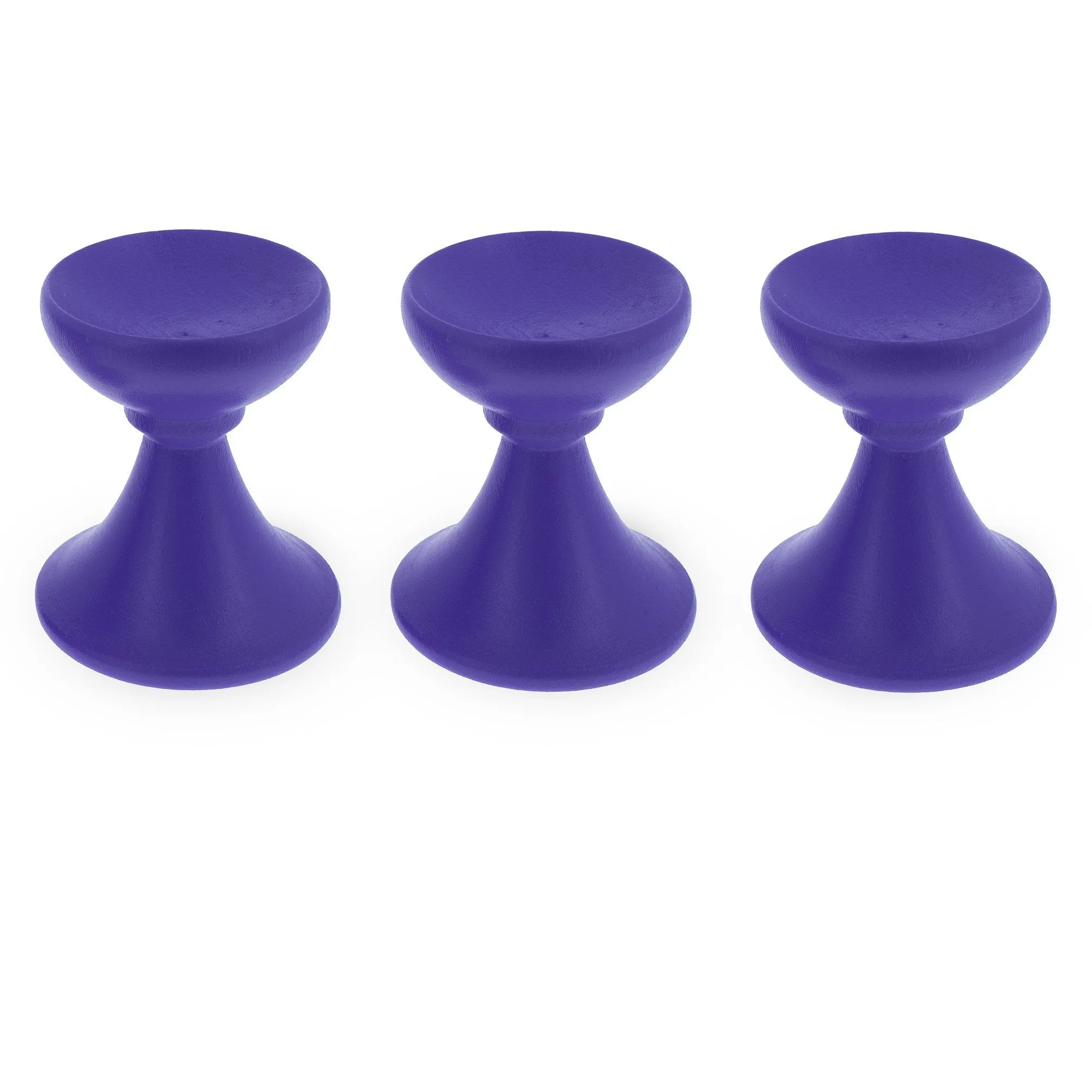 Set of 3 Purple Wooden Egg Stands Holders Displays 1.4 Inches
