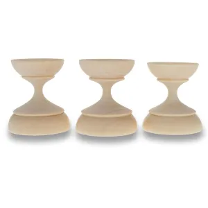 Set of 3 Unfinished Blank Wooden Ukrainian Easter Egg Stand Holder Display 1.5 Inches