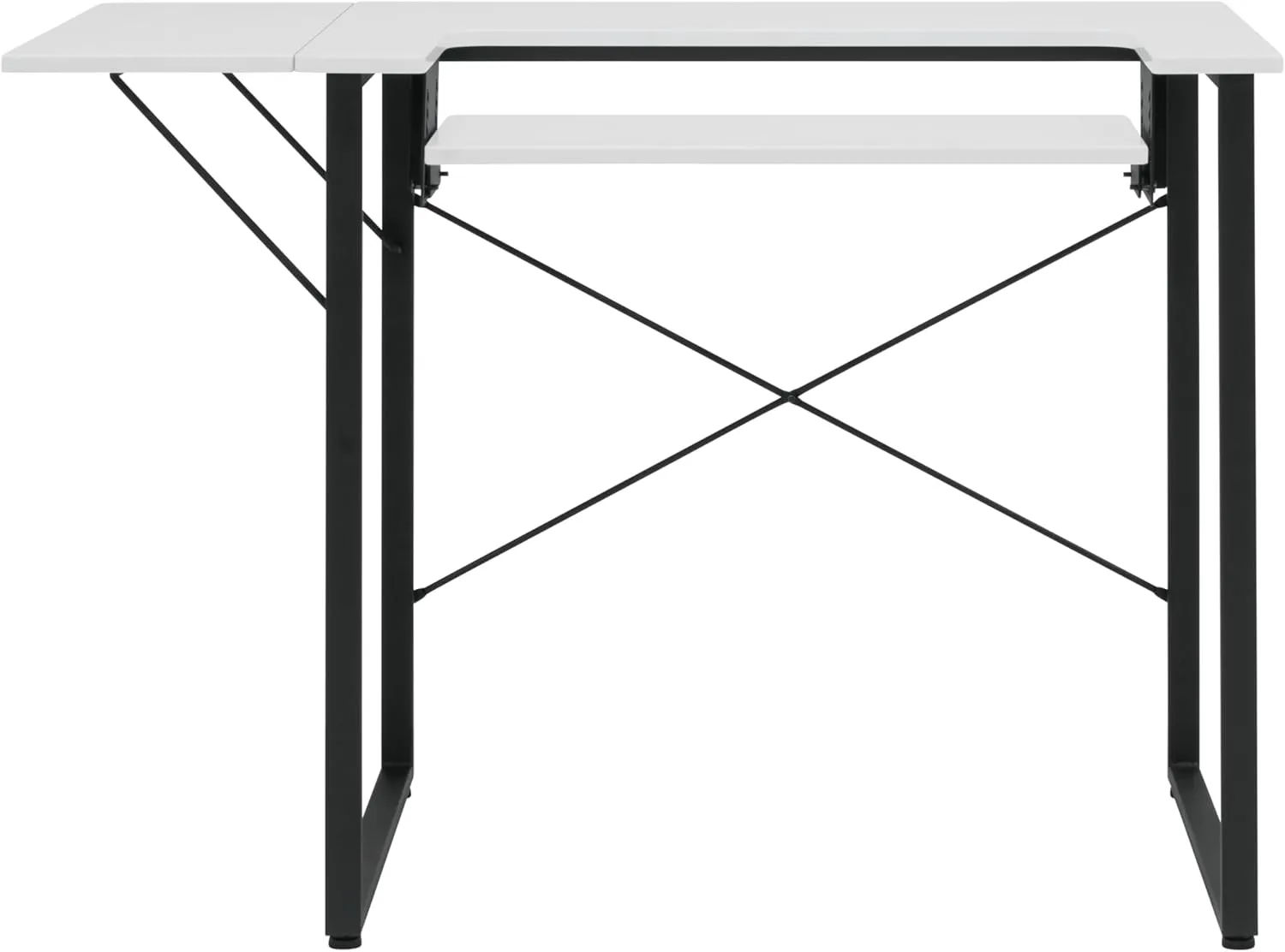 Sew Ready Dart Wood/Metal Multipurpose Machine Table Workstation Desk with Folding Top for Crafts, Sewing, Computers, Laptops, Games, Black Graphite/White 23D x 41W x 30H in
