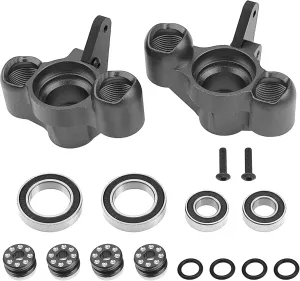 ShareGoo Aluminum Front Steering Knuckle Steering Blocks Caster Blocks w/Pivot Ball Compatible with Arrma 1/8 V5 Kraton Outcast Notorious 6S BLX Upgrades Parts (Black)