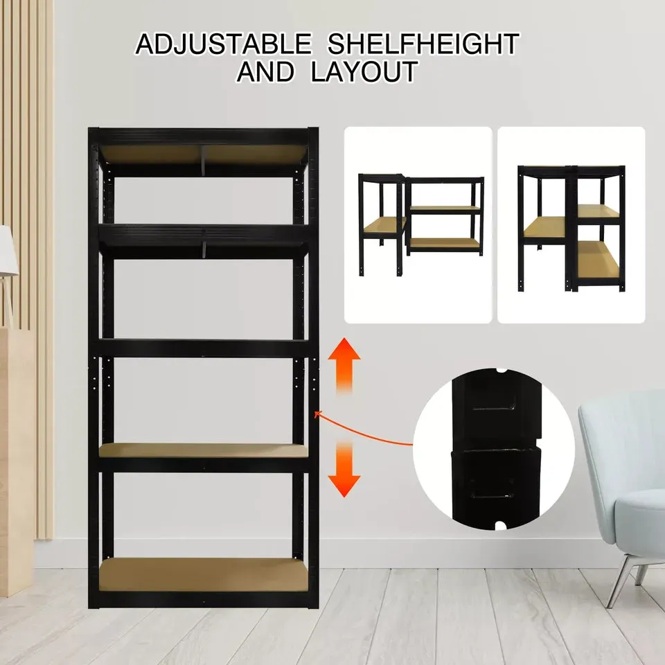Shelving Units,5 Tier Garage Shelf Unit Metal Shelves Storage Boltless Rack,Workshop Adjustable For Warehouse,Home,Office&amp;Pantry