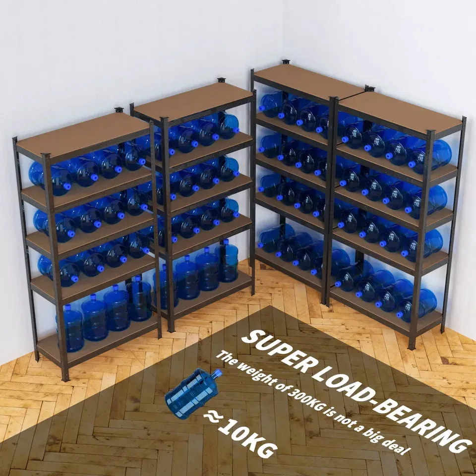 Shelving Units,5 Tier Garage Shelf Unit Metal Shelves Storage Boltless Rack,Workshop Adjustable For Warehouse,Home,Office&amp;Pantry