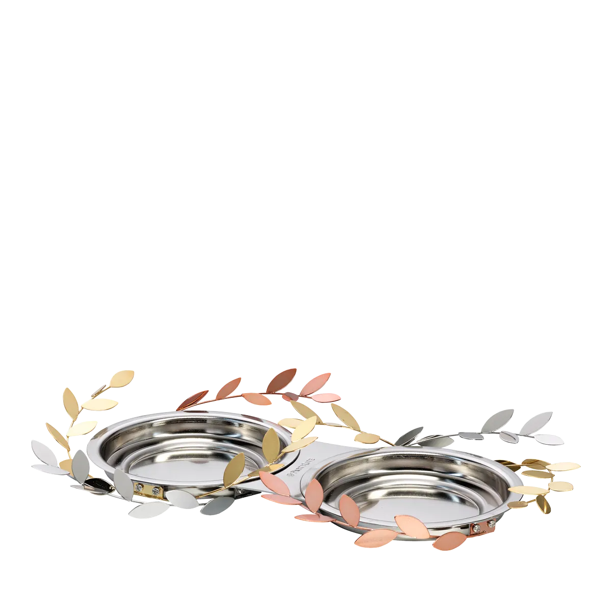 Shimmering Leaves Double Jar Candle Holder