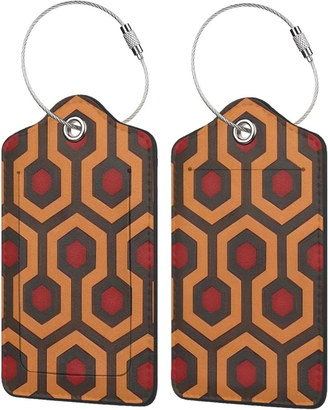 Shining Overlook Luggage Tag for 2 Pack with Privacy Name Address with Stainless Steel Loop for Travel Bag Suitcase