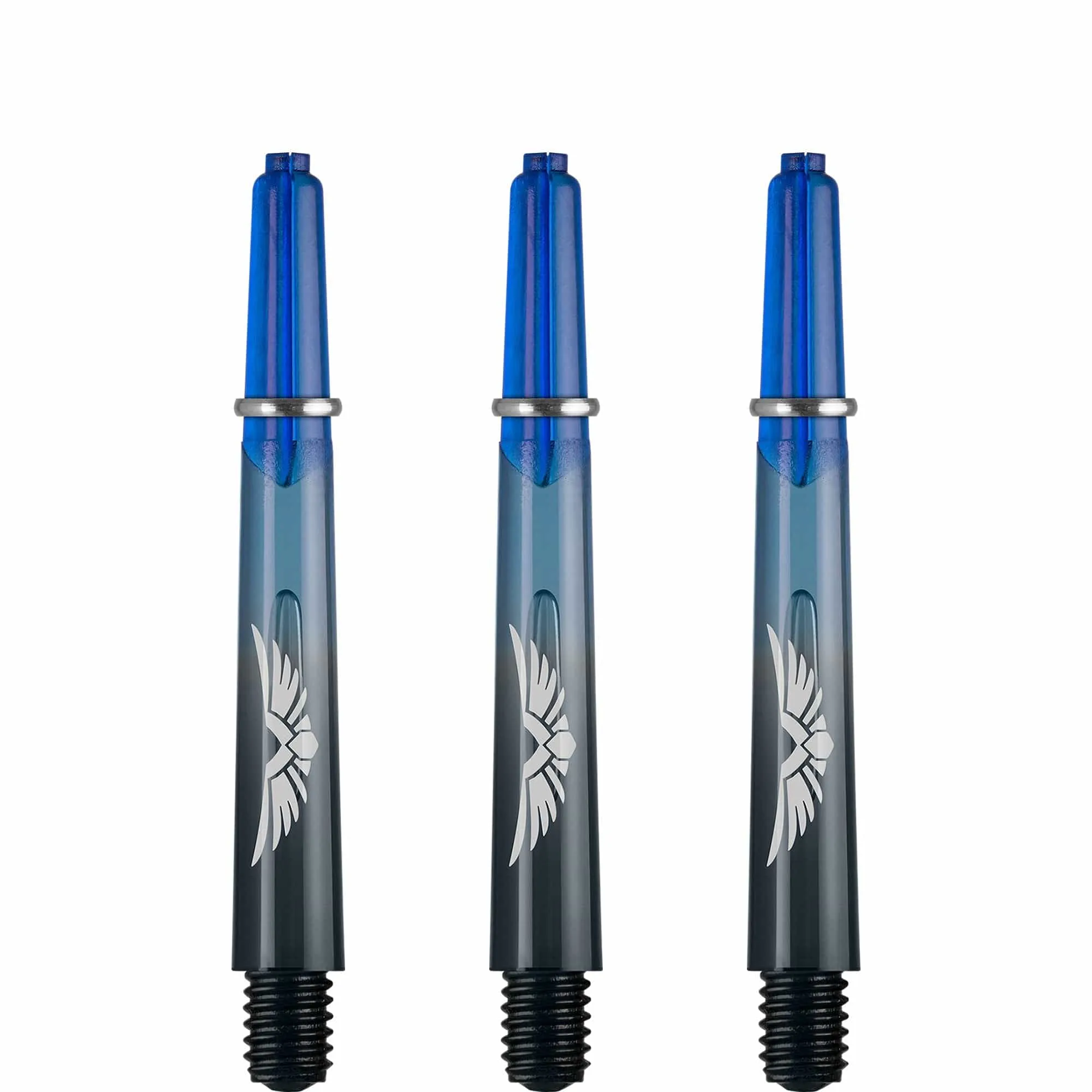 *Shot Eagle Claw Dart Shafts - with Machined Rings - Strong Polycarbonate Stems - Black Blue