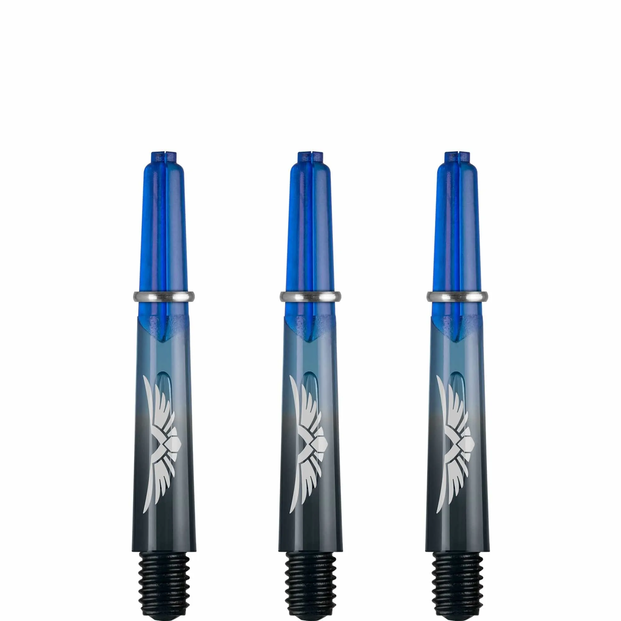 *Shot Eagle Claw Dart Shafts - with Machined Rings - Strong Polycarbonate Stems - Black Blue