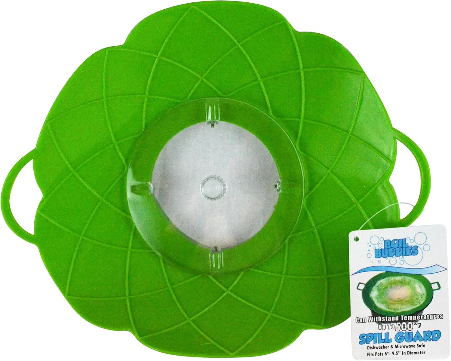 Silicone Kitchen Set Boil Over Spill Guard 10-inch Mesh Boiling Bag Raised Silicone Baking Sheet Green Combo Set (1 Pack)