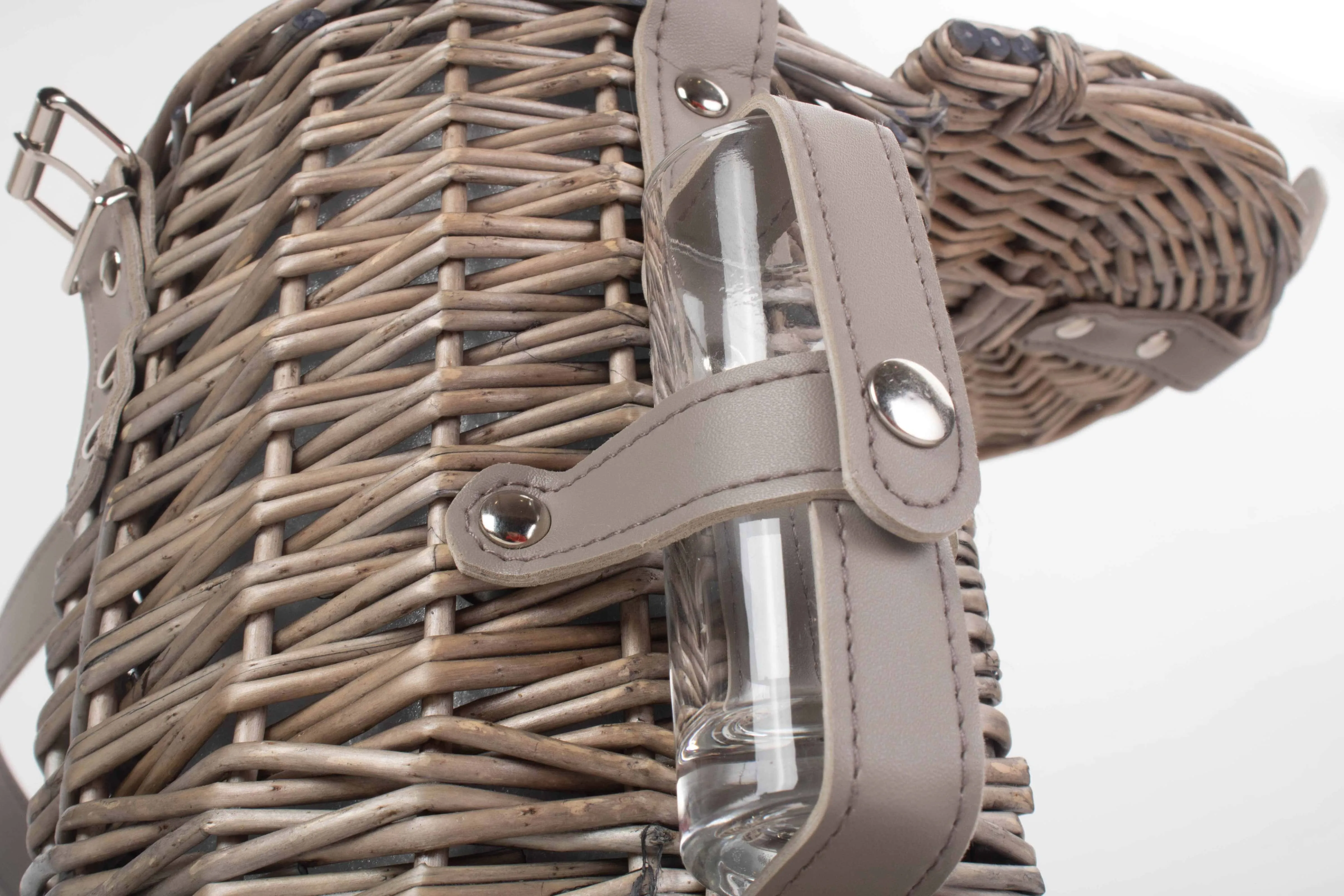 Single Bottle & 2 Cartridge Glass Carrier With Shoulder Strap