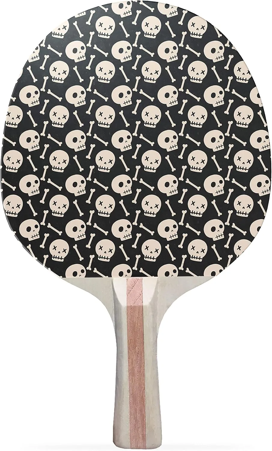 Skull Pattern Colorful Design Ping Pong Paddle, Premium 5 Ply Table Tennis Racket (Black on Back)
