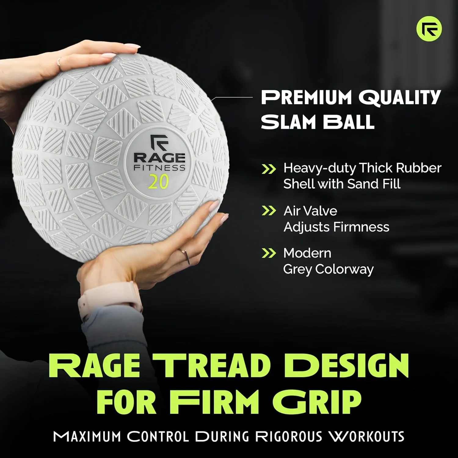 Slam Balls - Tread Textured for Firm Grip, Full Body Core Toning Ball