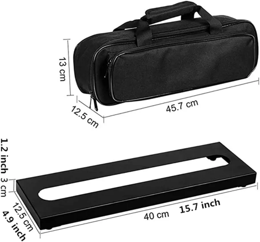Small Guitar Pedal Board 15.7 x 4.9 inches Pedalboard with Carrying Bag