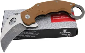 Snake Eye Tactical Extreme Heavy Duty Everyday Carry Ball Bearing Pivot Folding Liner Lock Pocket Knife Ideal for Recreational Work Hiking Camping (Brown)
