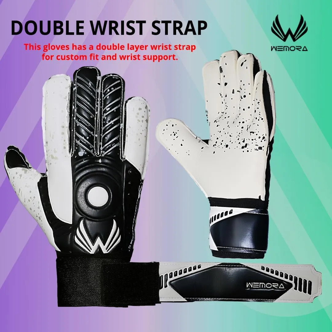 Soccer Goalie Gloves Fingersave for Kids Youth Adults with 7.5MM Strong Grip Palm Flexible Finger Spines Goalkeeper Gloves
