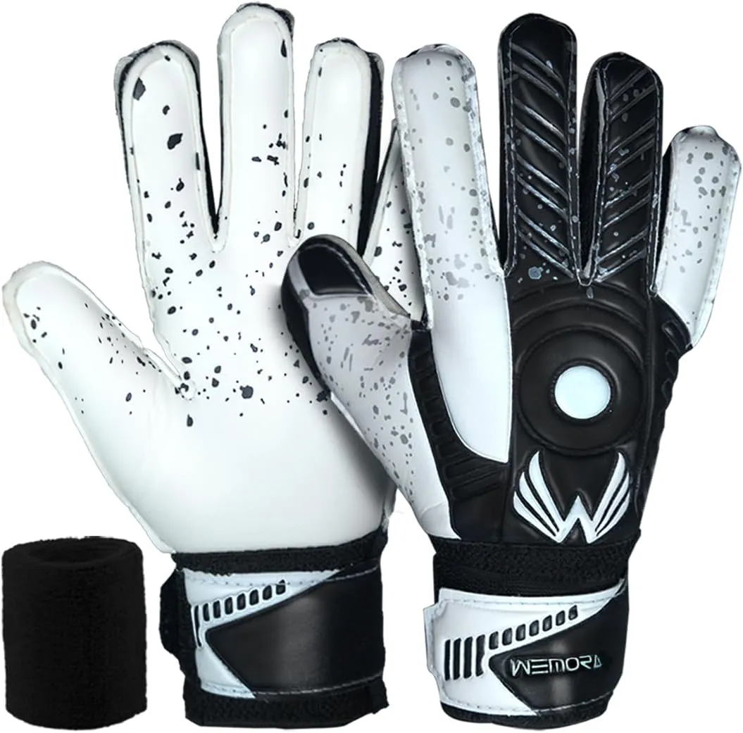 Soccer Goalie Gloves Fingersave for Kids Youth Adults with 7.5MM Strong Grip Palm Flexible Finger Spines Goalkeeper Gloves