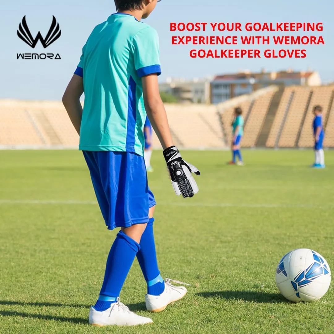 Soccer Goalie Gloves Fingersave for Kids Youth Adults with 7.5MM Strong Grip Palm Flexible Finger Spines Goalkeeper Gloves