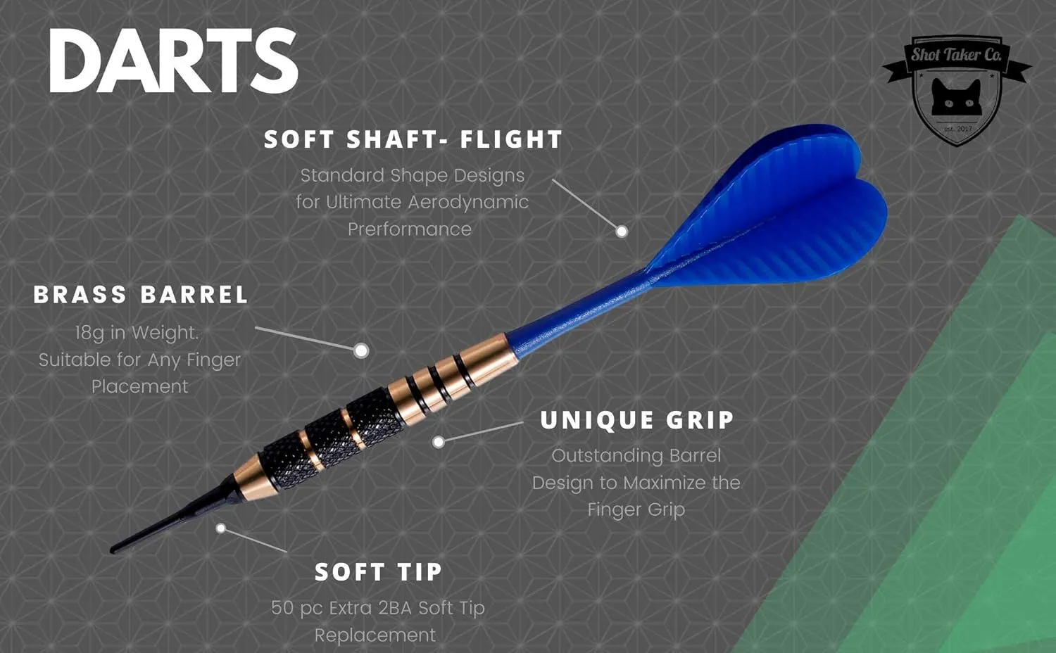 Soft Tip Darts Set |12 pc Bar Darts | 50 Extra Black 2BA Tips | 3 of Each Color| Fun Darts for 4 Players on Electronic/Plastic Dartboard