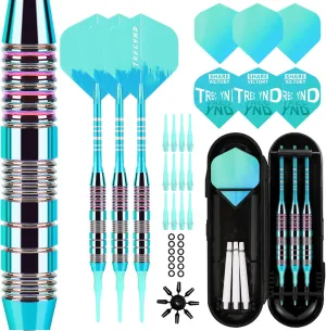 Soft Tip Darts Set 3 Aluminum Shaft Professional Darts Plastic Tip Sets 2BA Replacement Tips   Extra 3 Dart Flights 3 Replace Plastic Shafts for Electronic Dart Board