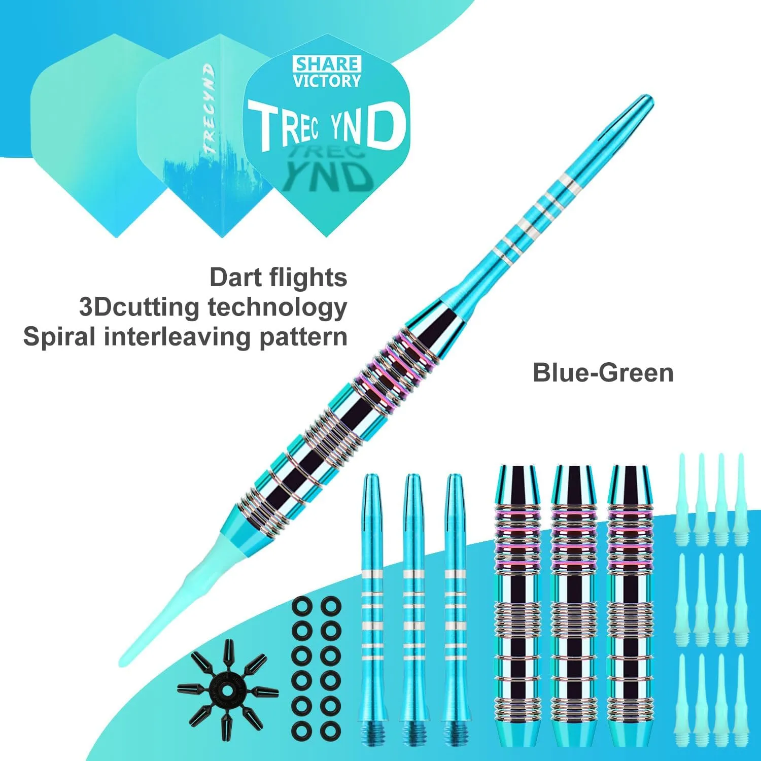Soft Tip Darts Set 3 Aluminum Shaft Professional Darts Plastic Tip Sets 2BA Replacement Tips   Extra 3 Dart Flights 3 Replace Plastic Shafts for Electronic Dart Board