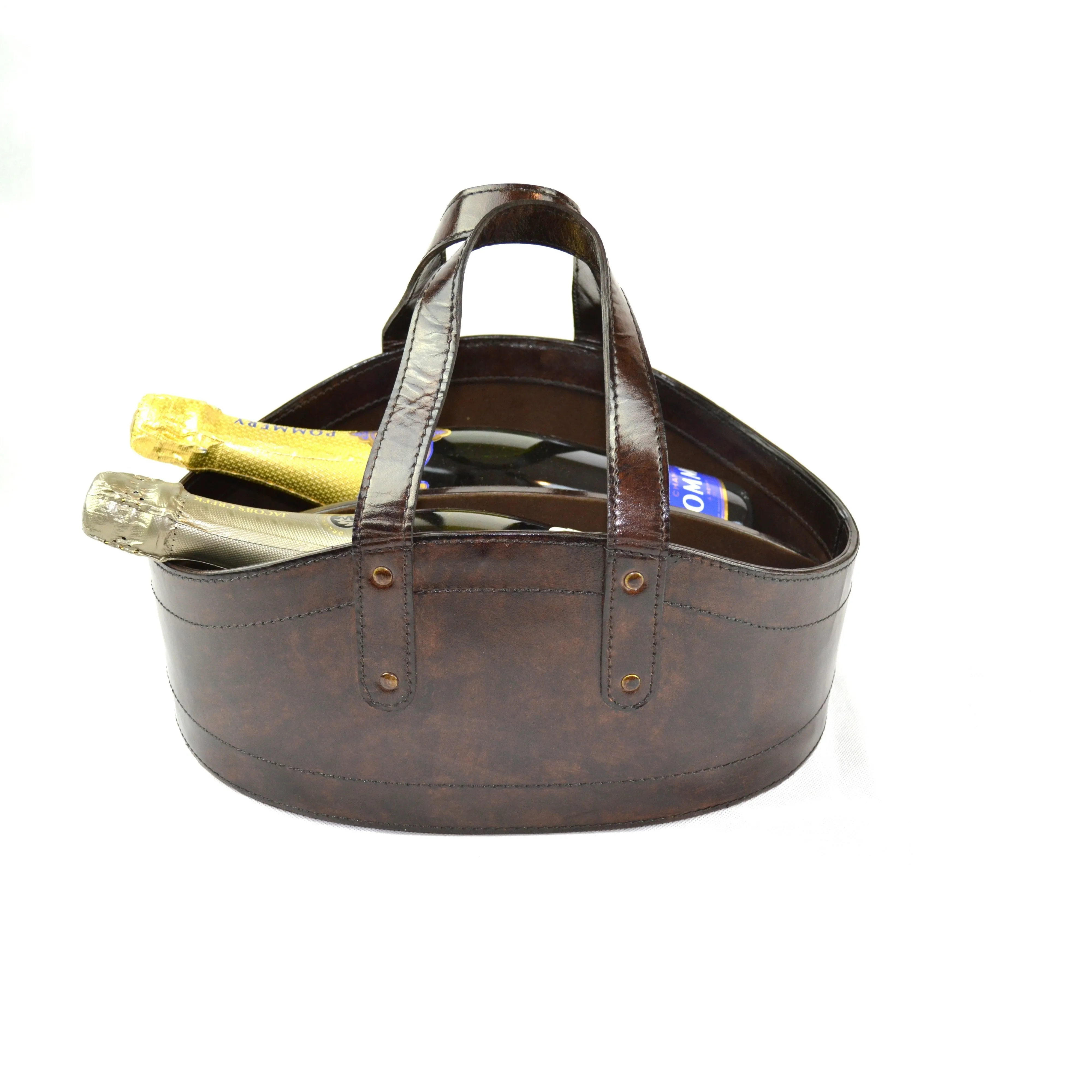 Sophisticated Leather Two Wine Bottles Carrier (2 Colors to Choose)