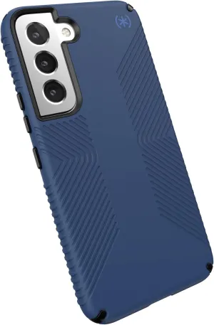 Speck Products Presidio2 Grip Samsung Galaxy S22 Case,Raised bezel, Coastal Blue/Black/Storm Blue