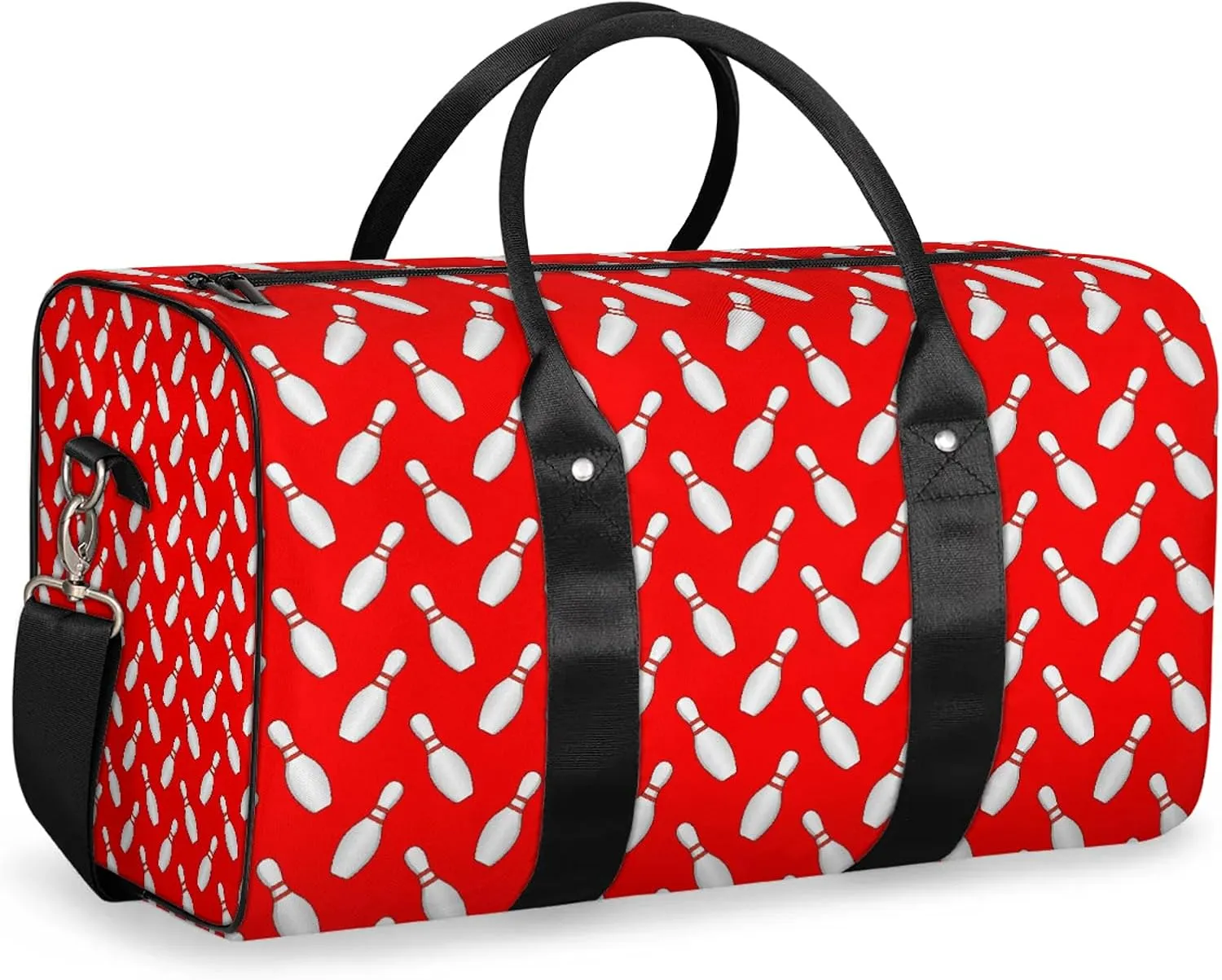 Sport Bowling Ball Travel Duffle Bag, Weekender Bags for Women Men Red Carry on Overnight Bag Waterproof Gym Bags, Hospital Bag for Labor and Delivery