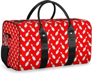 Sport Bowling Ball Travel Duffle Bag, Weekender Bags for Women Men Red Carry on Overnight Bag Waterproof Gym Bags, Hospital Bag for Labor and Delivery