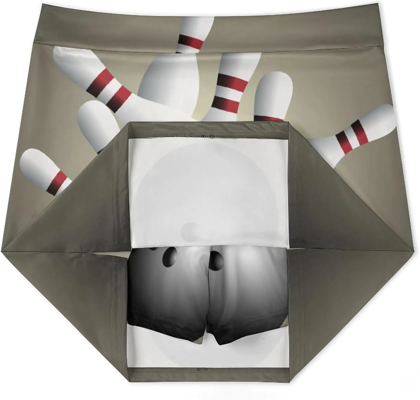 Sport with Bowling Ball and Bowling Pins Anti-Exposure Pocket A-line Culottes Waist Skirts for Women