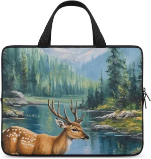 Spring Deer by Mountain Stream Laptop Sleeve Bag Computer Carrying Case Laptops Protective Cover for Travel Business