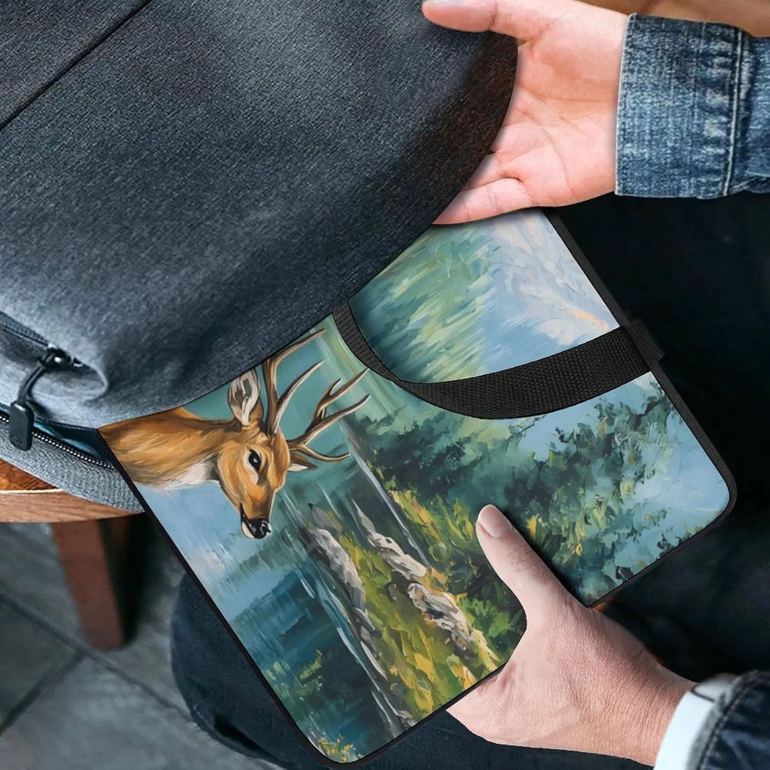 Spring Deer by Mountain Stream Laptop Sleeve Bag Computer Carrying Case Laptops Protective Cover for Travel Business