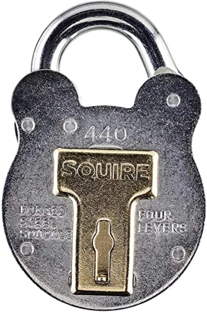 Squire Old English Galvanised Steel Case 4 Lever Padlock, Medium 2" (Length)