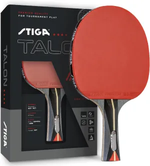 STIGA Talon Ping Pong Paddle - 6-Ply Ultra-Light Blade - 2mm Tournament-Approved Sponge - Flared Handle for Enhanced Control - Competitive Table Tennis Racket for Family Fun