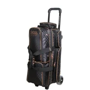 Storm Rolling Thunder 3 Ball Roller Checkered Black Gold Bowling Bag
