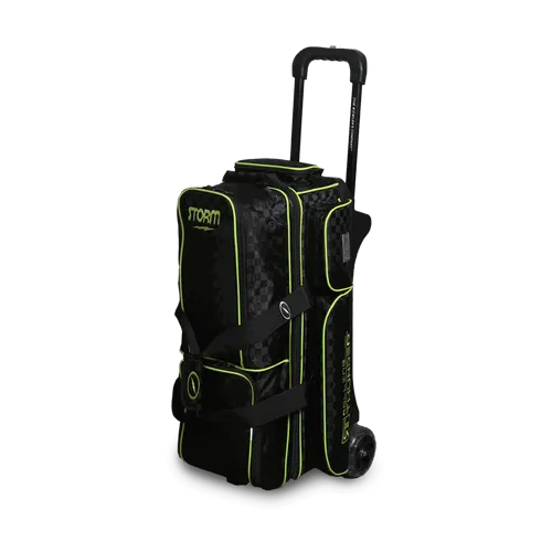Storm Rolling Thunder 3 Ball Roller Checkered Bowling Bag Black/Lime